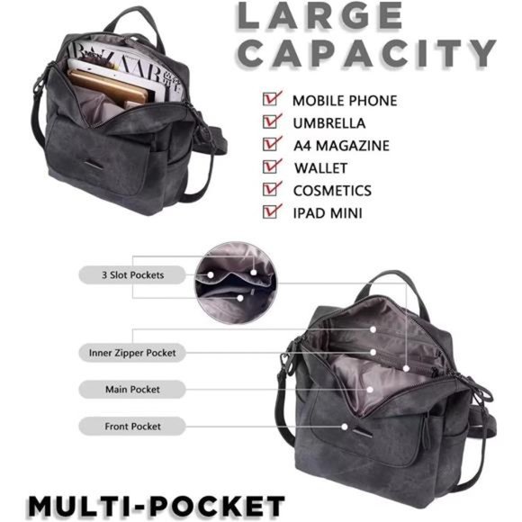 PU Leather Backpack Purse for Women  Multipurpose Handbag  Shoulder Bags Brown main image 6
